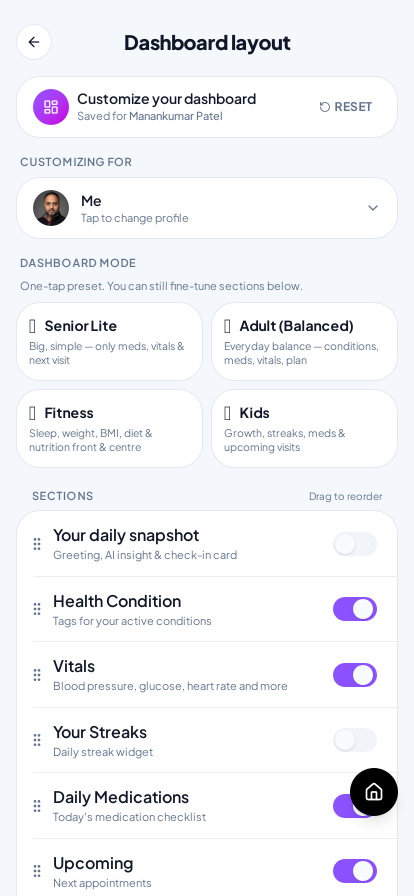 HealthNaviq screen