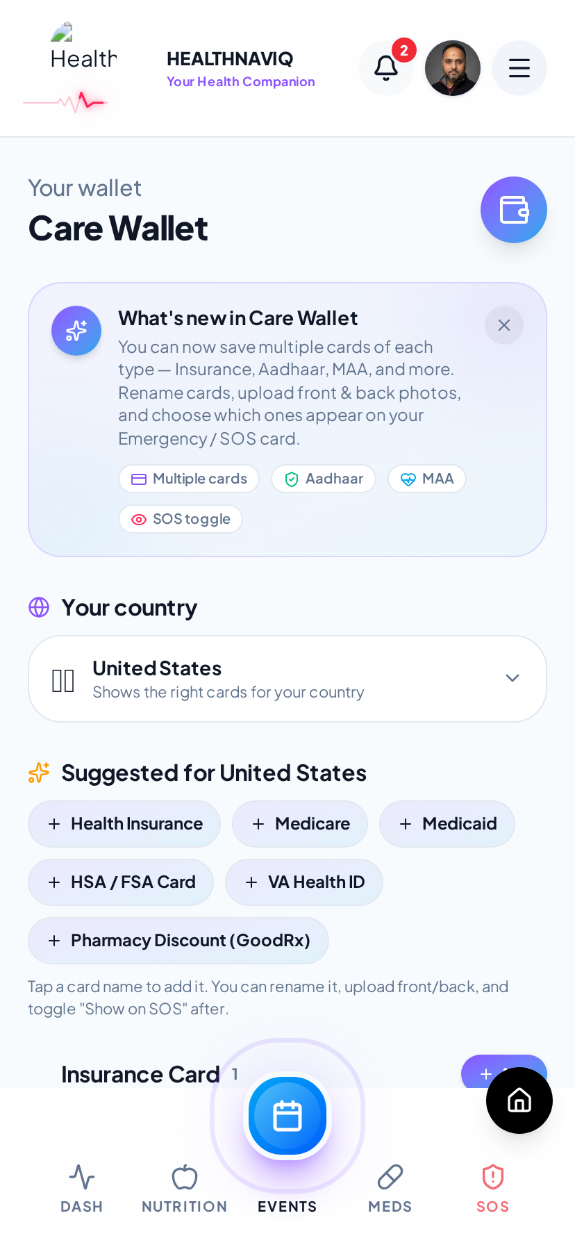 Care wallet — always with you