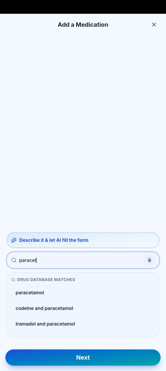 Add medication button